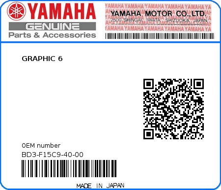 Product image: Yamaha - BD3-F15C9-40-00 - GRAPHIC 6  0