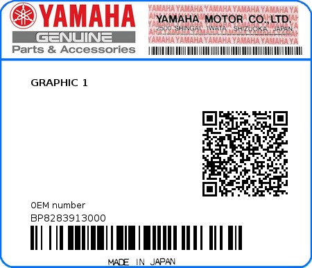 Product image: Yamaha - BP8283913000 - GRAPHIC 1 