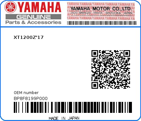 Product image: Yamaha - BP8F8199P000 - XT1200Z'17  0