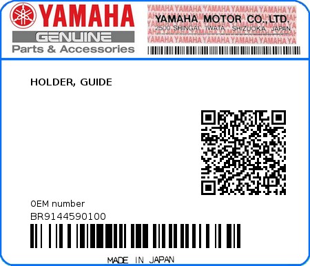 Product image: Yamaha - BR9144590100 - HOLDER, GUIDE  0