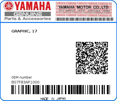 Product image: Yamaha - BS7F83AP1000 - GRAPHIC, 17 