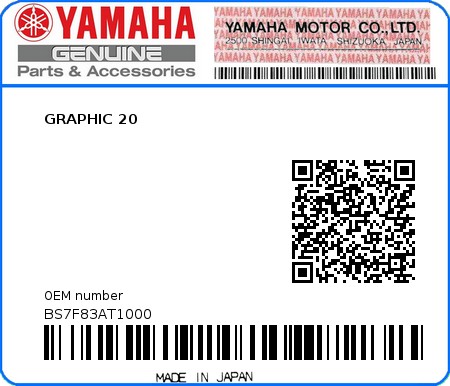 Product image: Yamaha - BS7F83AT1000 - GRAPHIC 20 