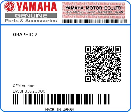 Product image: Yamaha - BW3F83923000 - GRAPHIC 2 