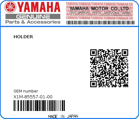 Product image: Yamaha - X1M-85557-01-00 - HOLDER 