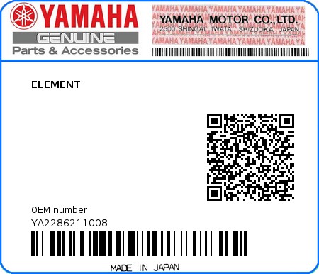 Product image: Yamaha - YA2286211008 - ELEMENT 