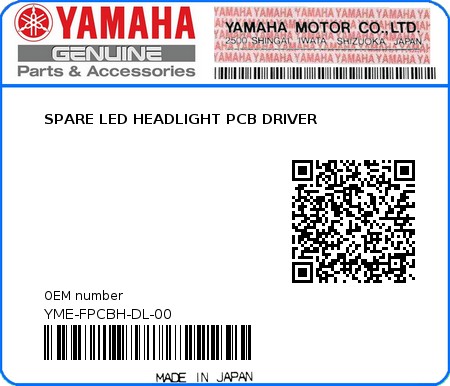 Product image: Yamaha - YME-FPCBH-DL-00 - SPARE LED HEADLIGHT PCB DRIVER 