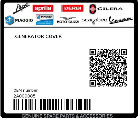 Product image: Moto Guzzi - 2A000085 - .GENERATOR COVER  0