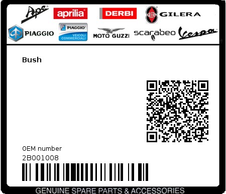 Product image: Moto Guzzi - 2B001008 - Bush  0