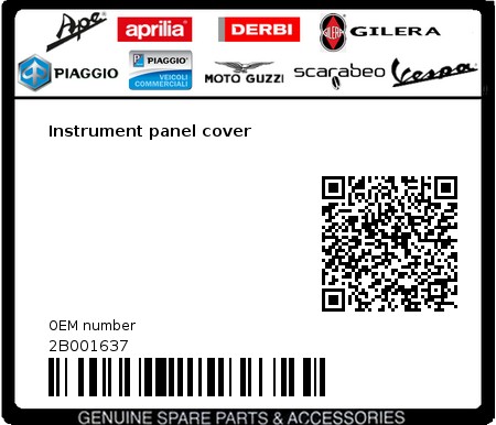Product image: Moto Guzzi - 2B001637 - Instrument panel cover  0