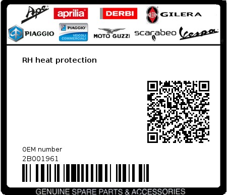 Product image: Moto Guzzi - 2B001961 - RH heat protection 