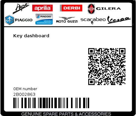 Product image: Moto Guzzi - 2B002863 - Key dashboard  0