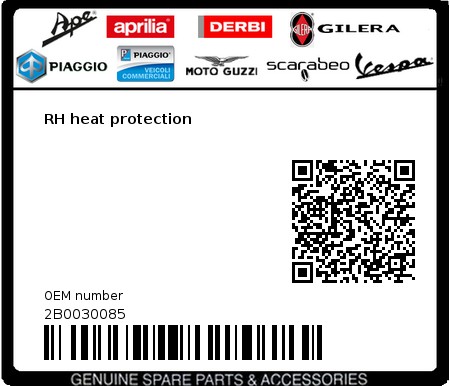 Product image: Moto Guzzi - 2B0030085 - RH heat protection  0