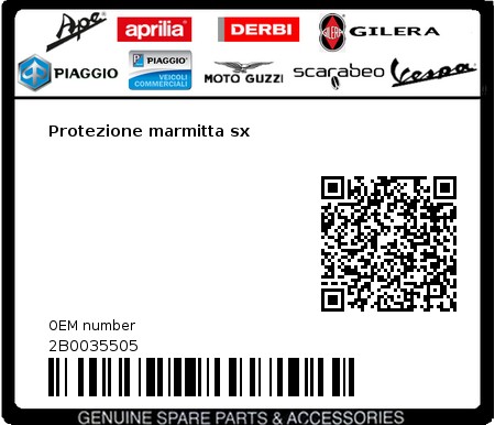 Product image: Moto Guzzi - 2B0035505 - Protezione marmitta sx 