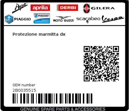 Product image: Moto Guzzi - 2B0035515 - Protezione marmitta dx 