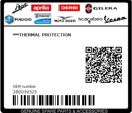 Product image: Moto Guzzi - 2B0039325 - ***THERMAL PROTECTION 