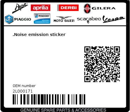 Product image: Moto Guzzi - 2L000171 - .Noise emission sticker  0