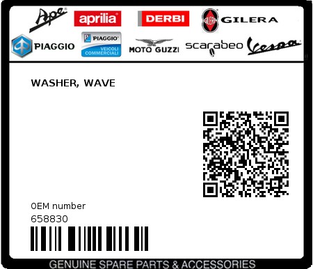 Product image: Moto Guzzi - 658830 - WASHER, WAVE 