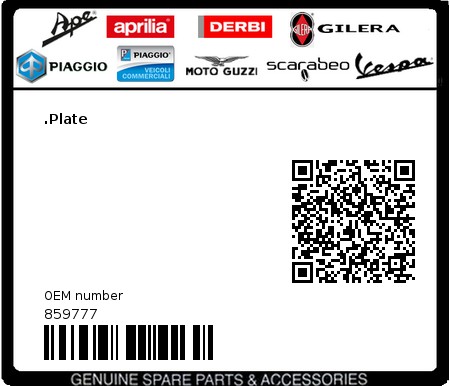 Product image: Moto Guzzi - 859777 - .Plate  0