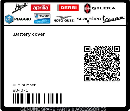 Product image: Moto Guzzi - 884071 - .Battery cover 