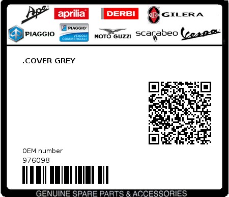 Product image: Moto Guzzi - 976098 - .COVER GREY 