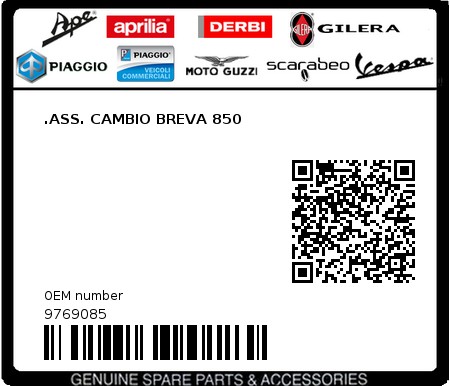Product image: Moto Guzzi - 9769085 - .ASS. CAMBIO BREVA 850  0