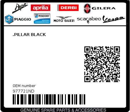 Product image: Moto Guzzi - 977721ND - .PILLAR BLACK  0