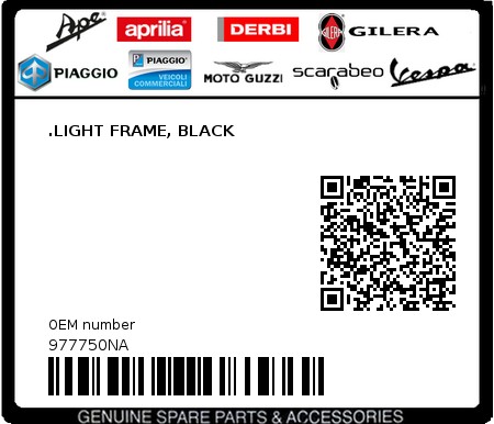 Product image: Moto Guzzi - 977750NA - .LIGHT FRAME, BLACK  0