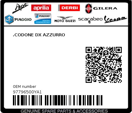 Product image: Moto Guzzi - 97796500YA1 - .CODONE DX AZZURRO  0