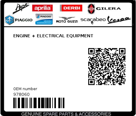 Product image: Moto Guzzi - 978060 - ENGINE + ELECTRICAL EQUIPMENT  0