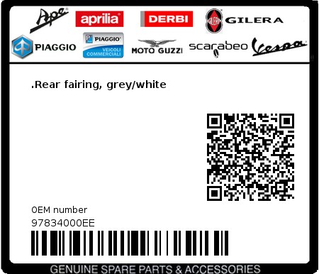 Product image: Moto Guzzi - 97834000EE - .Rear fairing, grey/white  0