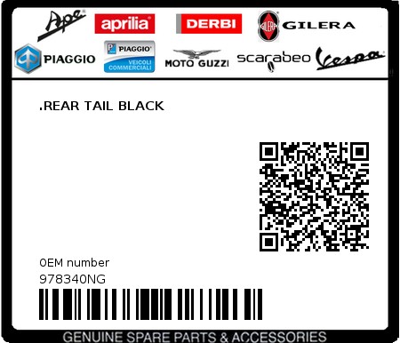 Product image: Moto Guzzi - 978340NG - .REAR TAIL BLACK  0