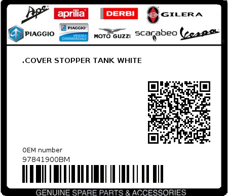 Product image: Moto Guzzi - 97841900BM - .COVER STOPPER TANK WHITE  0