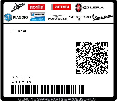 Product image: Moto Guzzi - AP8125326 - Oil seal  0