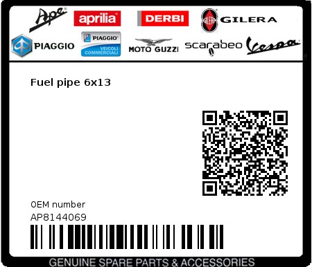Product image: Moto Guzzi - AP8144069 - Fuel pipe 6x13  0