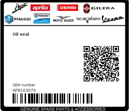 Product image: Moto Guzzi - AP8163070 - Oil seal  0