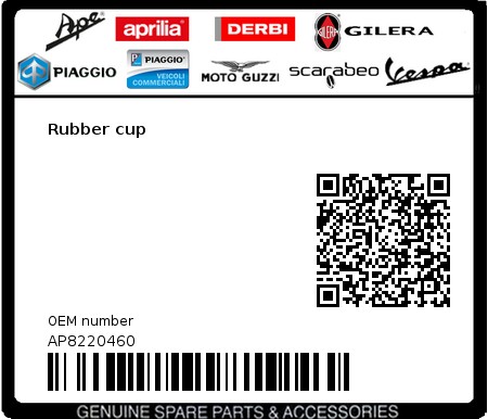 Product image: Moto Guzzi - AP8220460 - Rubber cup 