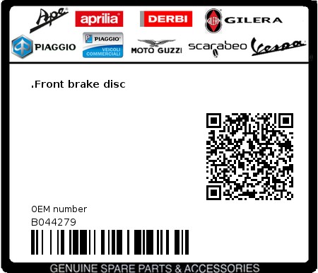 Product image: Moto Guzzi - B044279 - .Front brake disc  0