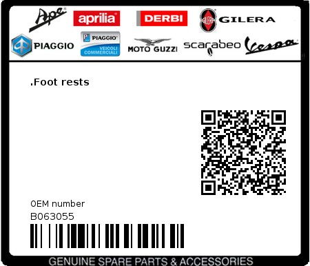 Product image: Moto Guzzi - B063055 - .Foot rests  0