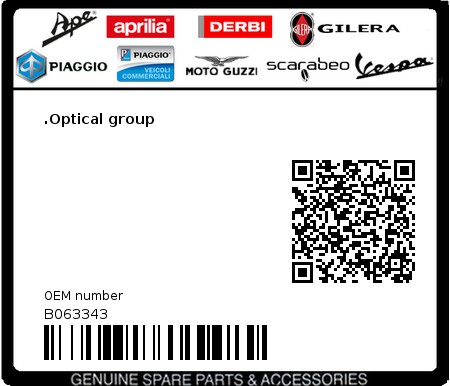 Product image: Moto Guzzi - B063343 - .Optical group  0
