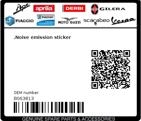 Product image: Moto Guzzi - B063813 - .Noise emission sticker  0