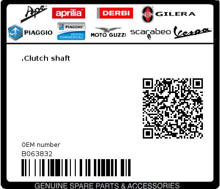 Product image: Moto Guzzi - B063832 - .Clutch shaft  0