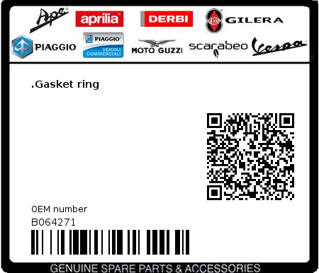 Product image: Moto Guzzi - B064271 - .Gasket ring  0