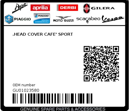 Product image: Moto Guzzi - GU01023580 - .HEAD COVER CAFE' SPORT 