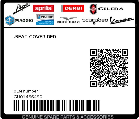 Product image: Moto Guzzi - GU01466490 - .SEAT COVER RED  0