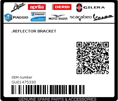 Product image: Moto Guzzi - GU01475330 - .REFLECTOR BRACKET  0