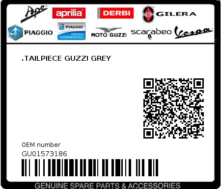 Product image: Moto Guzzi - GU01573186 - .TAILPIECE GUZZI GREY  0