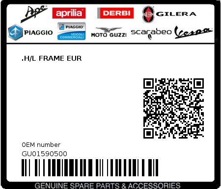 Product image: Moto Guzzi - GU01590500 - .H/L FRAME EUR  0