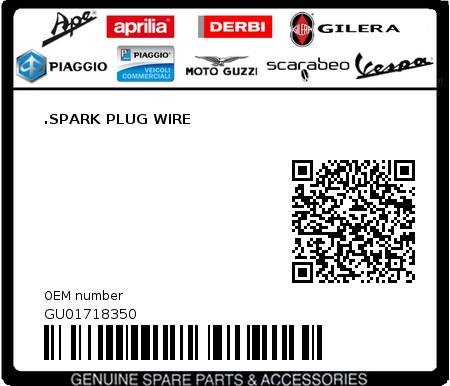 Product image: Moto Guzzi - GU01718350 - .SPARK PLUG WIRE  0