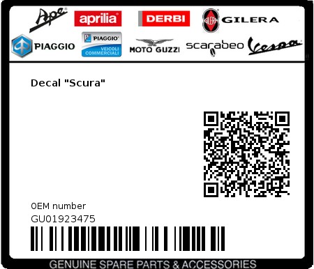 Product image: Moto Guzzi - GU01923475 - Decal "Scura" 