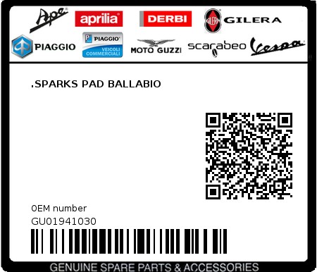 Product image: Moto Guzzi - GU01941030 - .SPARKS PAD BALLABIO  0